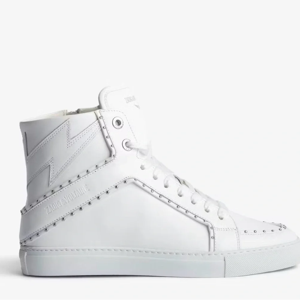 Zadig & Voltaire Studded White Sneakers - Picture 3 of 5